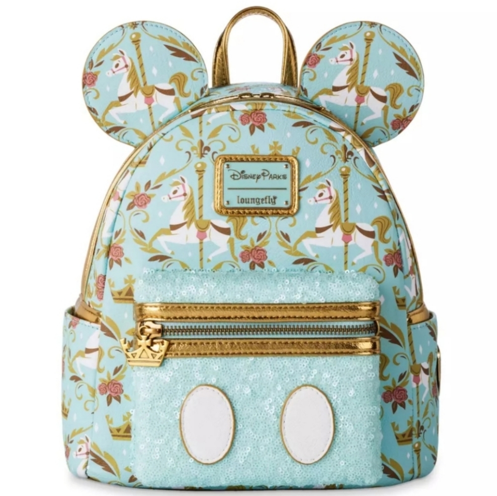 Loungefly Disney Parks Regal Carousel Mickey Main Attraction Backpack - Picture 8 of 8